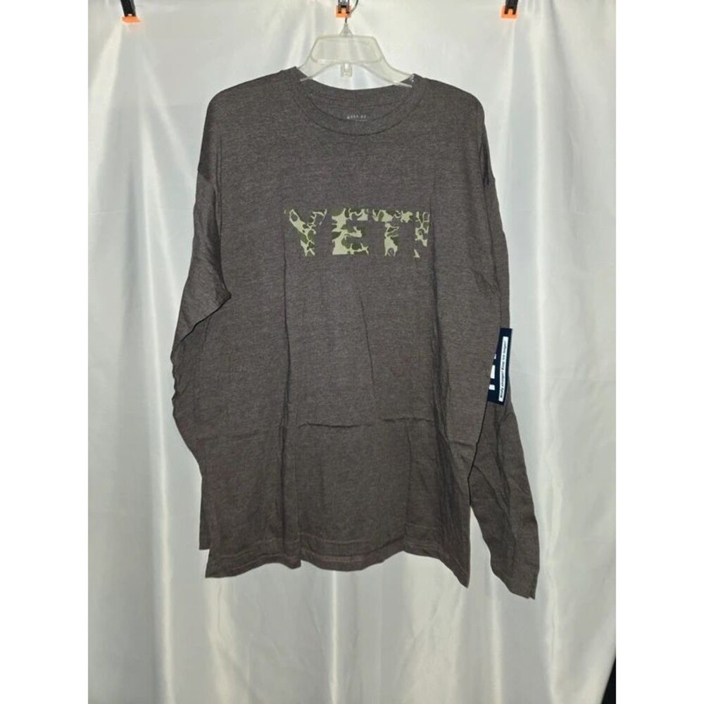 Yeti Men' XL Brown Camo Long Sleeve Shirt (LOC-36)